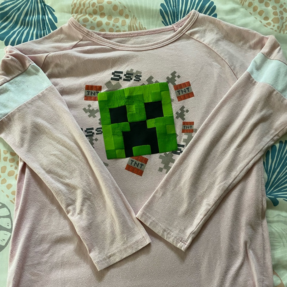 MINECRAFT Kids Long-Sleeved Shirt, Size M